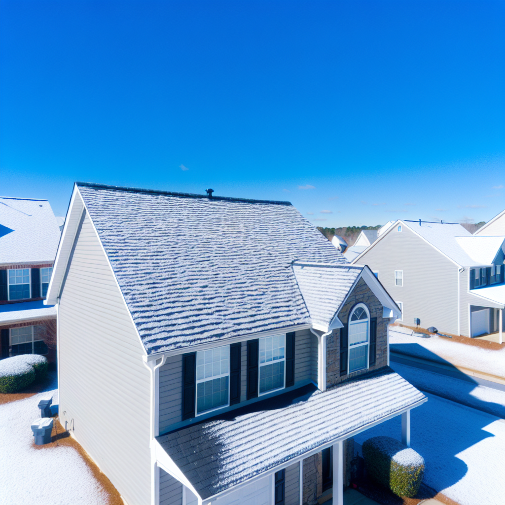 a house with snow on the roof