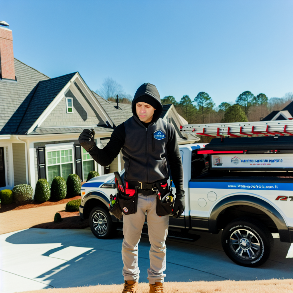 a man standing in front of a white truck