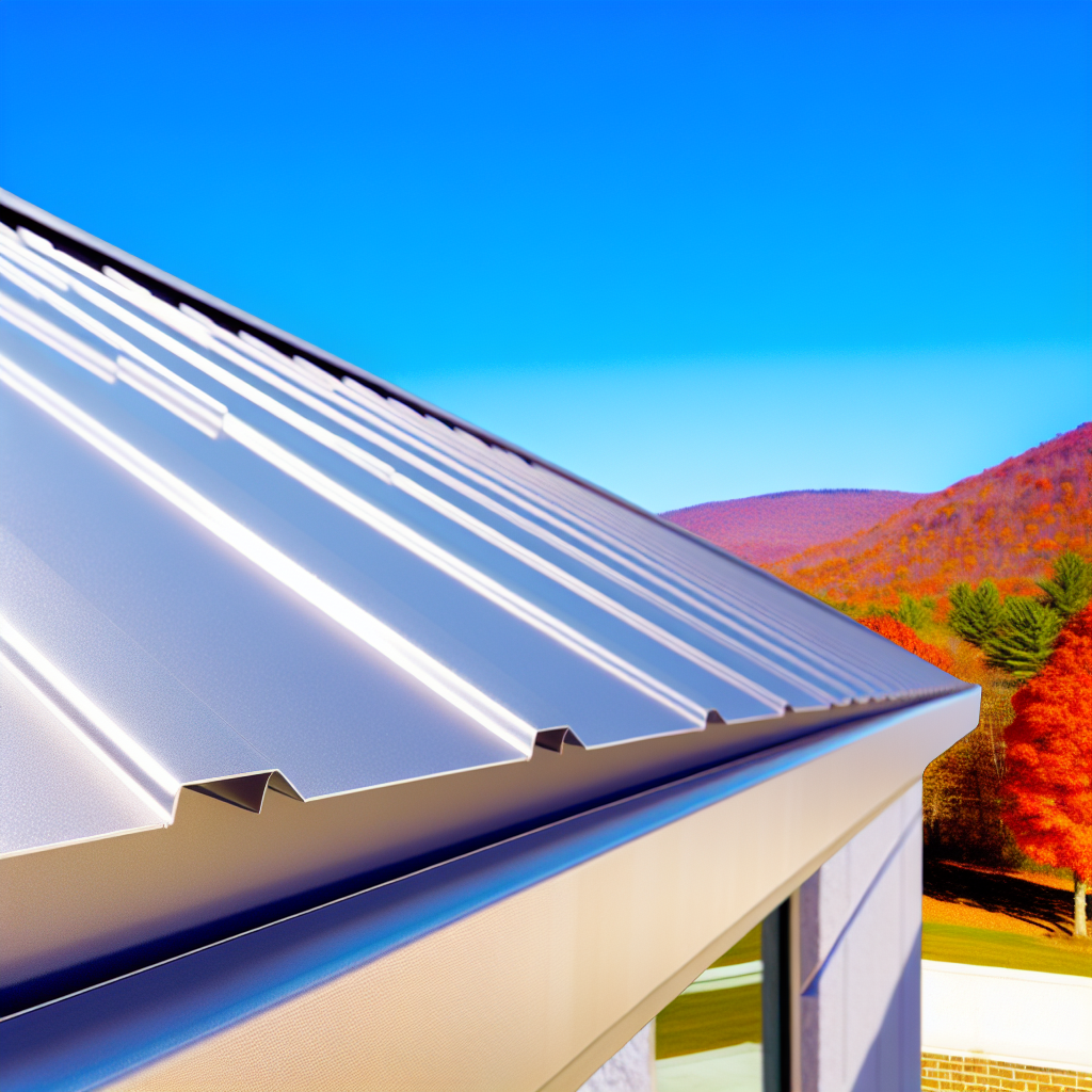 a metal roof with trees in the background