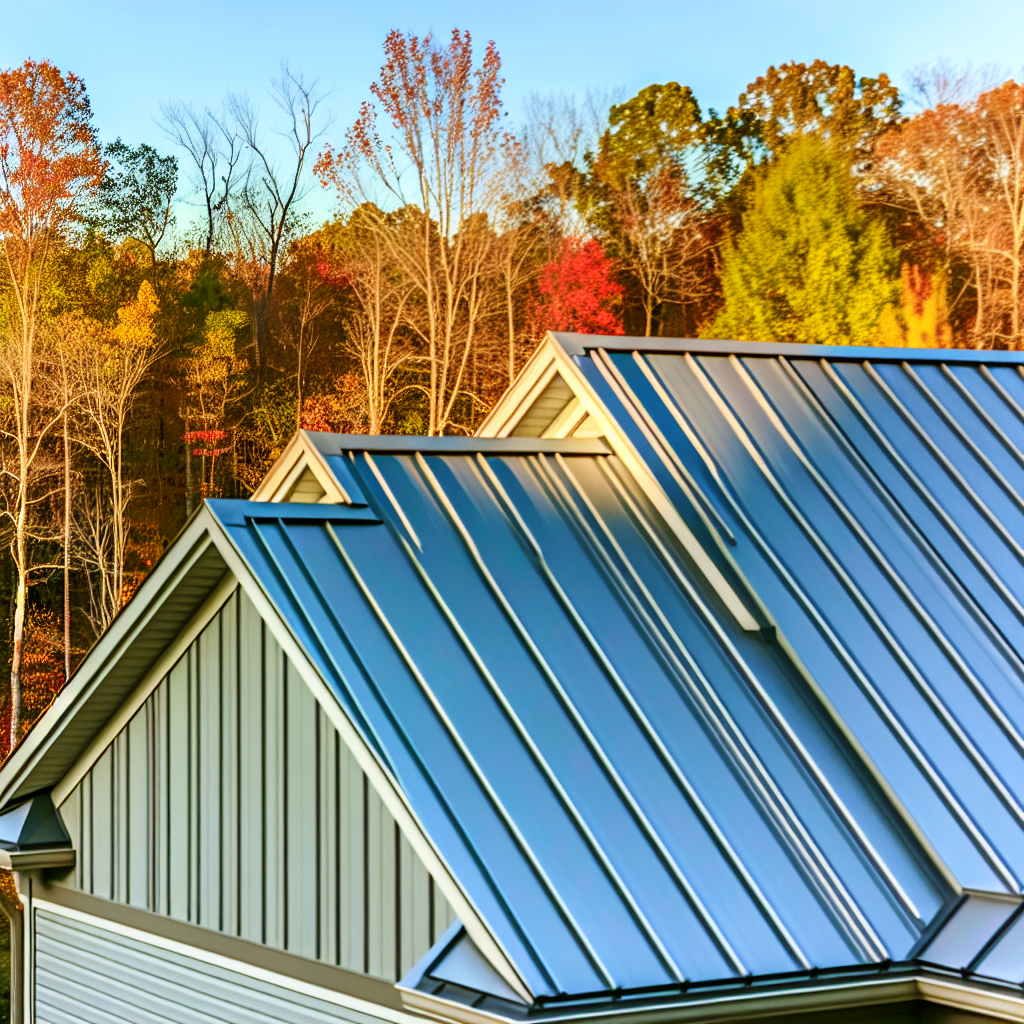 a roof of a house with trees in the background