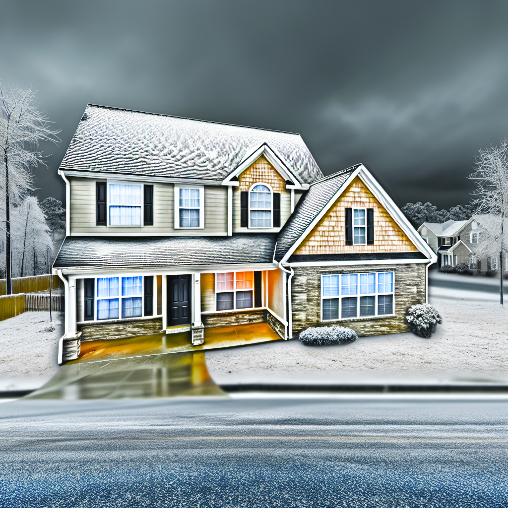 a house with snow on the ground