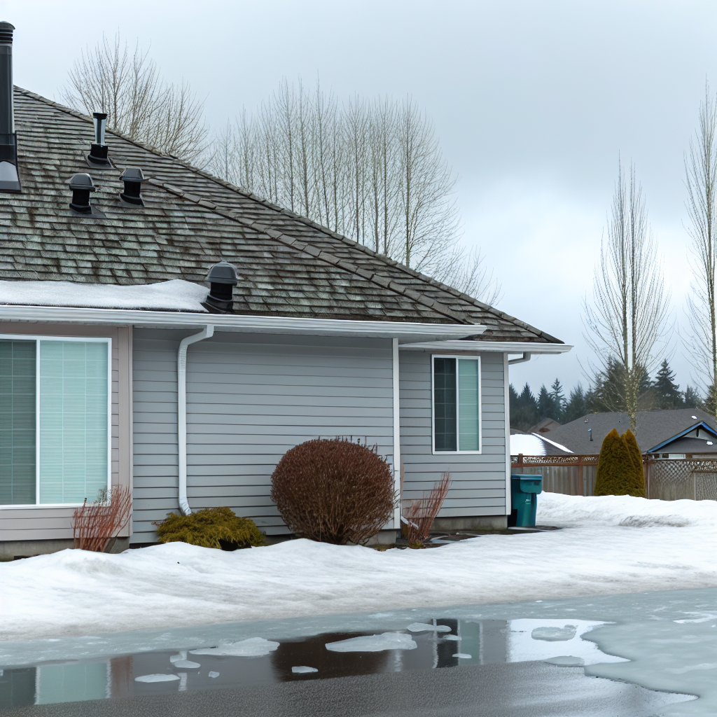 a house with snow on the ground