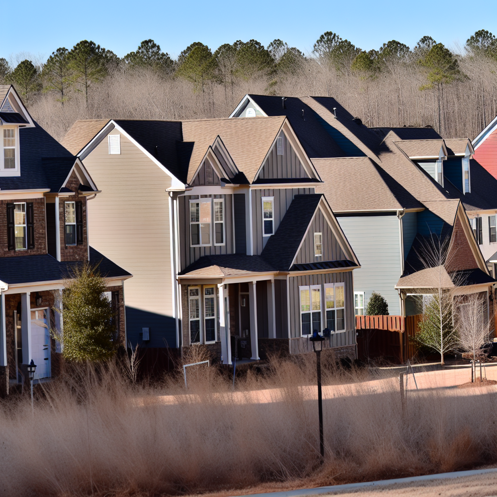 a row of houses in a neighborhood
